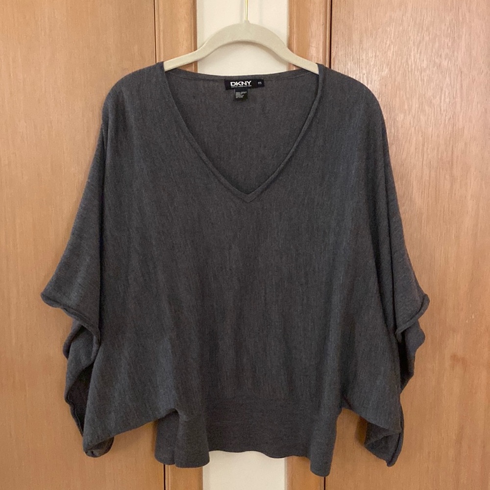 DKNY Merino Wool Top with Bell Sleeves